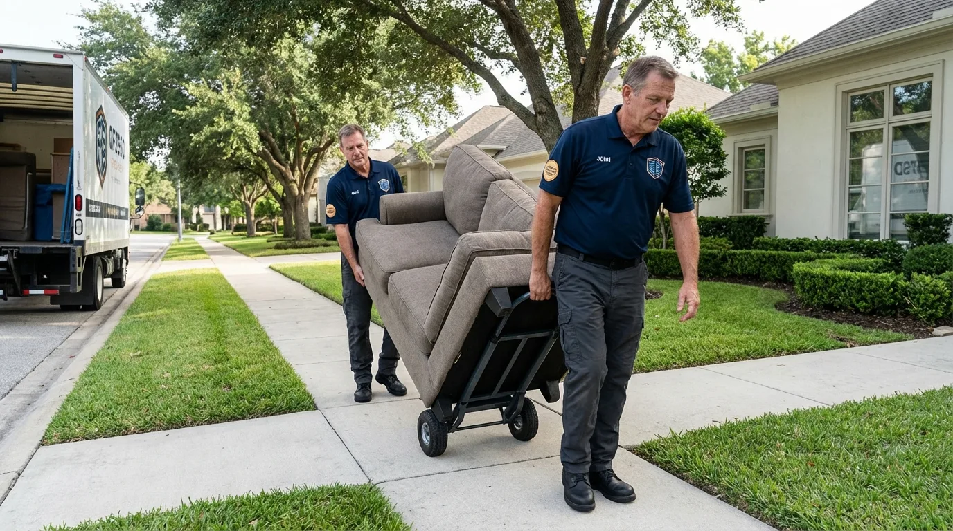 Local residential moving crew loading furniture in Columbia, TN